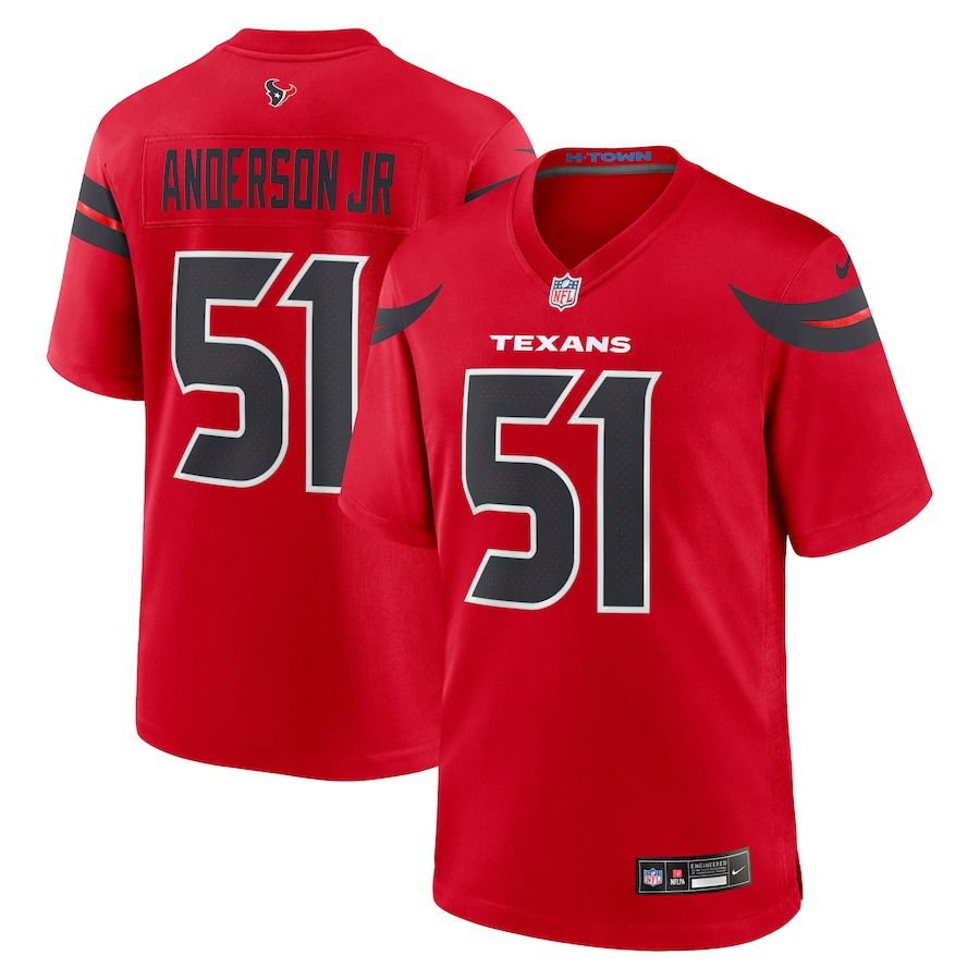 Men Houston Texans #51 Will Anderson Jr. Nike Red Alternate Game NFL Jersey->->NFL Jersey
